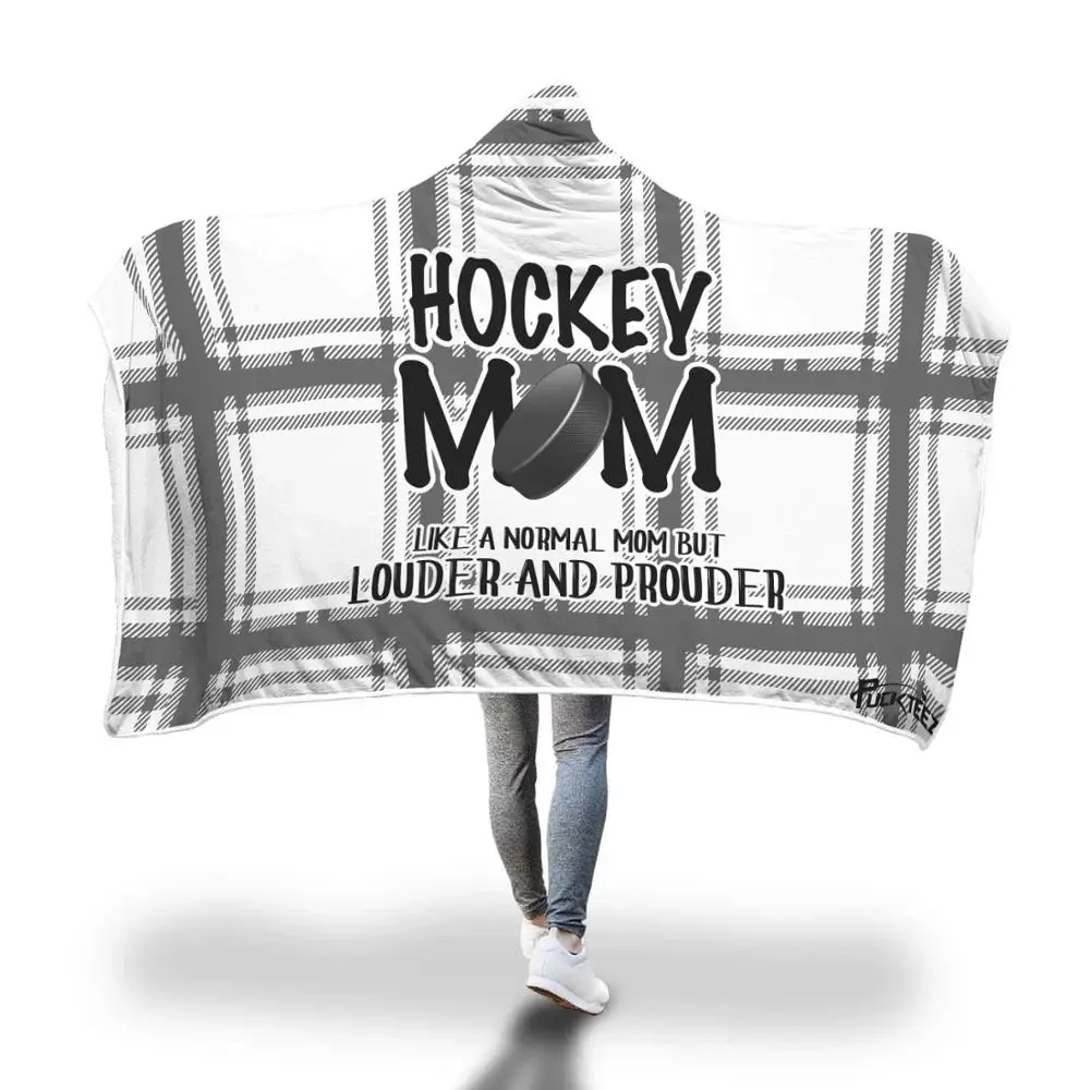 Sport Mom Hockey Soft Back to School Blanket In Cap Warm Blanket For Couch Throw Travel Hooded Blanket Anime Blanket - Цвет: 3