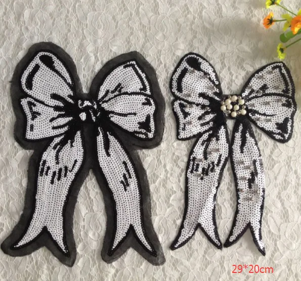 Buy Large Bow Tie Sequin Beaded Embroidery Patches for Clothing Sew on  Clothes T-shirt Appliques Badge Stripe Sticker Accessories Online - 360  Digitizing - Embroidery Designs