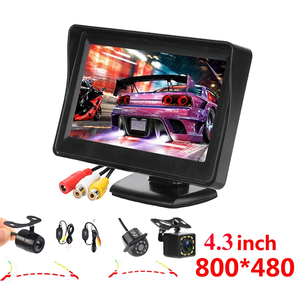 Камера заднего вида Автомобильная с ЖК-дисплеем 4 3 дюйма | Автомобили и мотоциклы