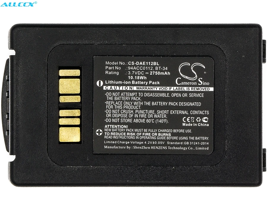 Аккумулятор Cameron Sino 2750mAh 94ACC0112, BT-34 для Datalogic Elf