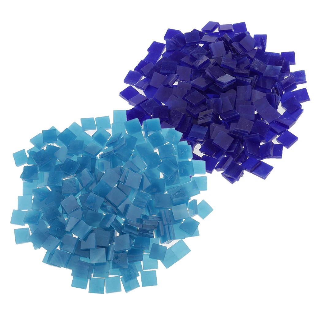 500 Piece Square Shape Glass Mosaic Tiles Tessera for Art DIY Crafts Blue 10x10mm 500 Piece Square Shape Glass Mosaic Tiles Tessera for Art DIY Crafts Blue 10x10mm