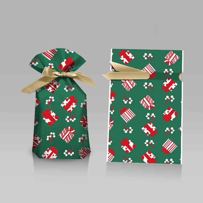 thumbnail image 1 of Merry Christmas Candy Bag Santa Gift Bag Snowflake Drawstring Bag Christmas Decorations for Home New Year 2022 Noel Presents, 1 of 5
