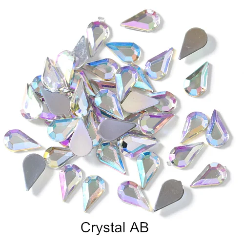 Crystal AB 100 шт 6x10 мм каплевидные Стразы для дизайна ногтей Акриловые стразы для маникюра H1027 - Цвет: Crystal AB