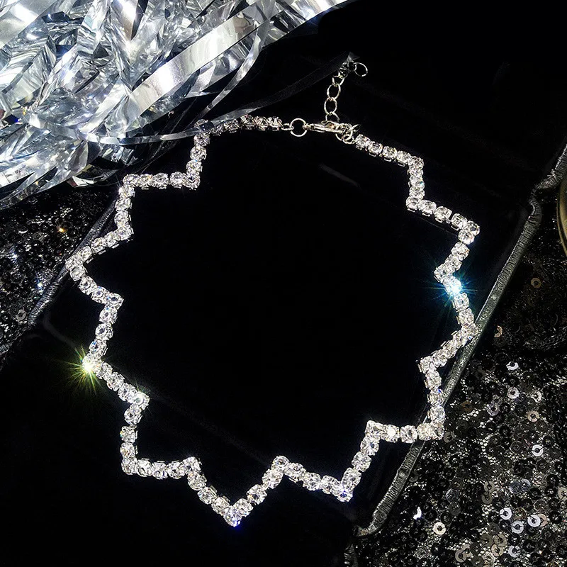 Boho короткое ожерелье серебряного цвета с кристаллами колье ожерелья для женщин Свадьба День рождения модные ювелирные изделия