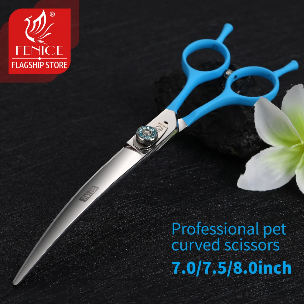 Fenice Professional Pet Grooming Scissors Up&Down Dogs Curved Scissors Shears 7/7.5/8.0inch tesoura cachorro Dog Grooming Scissors Dog Grooming Scissors Kit