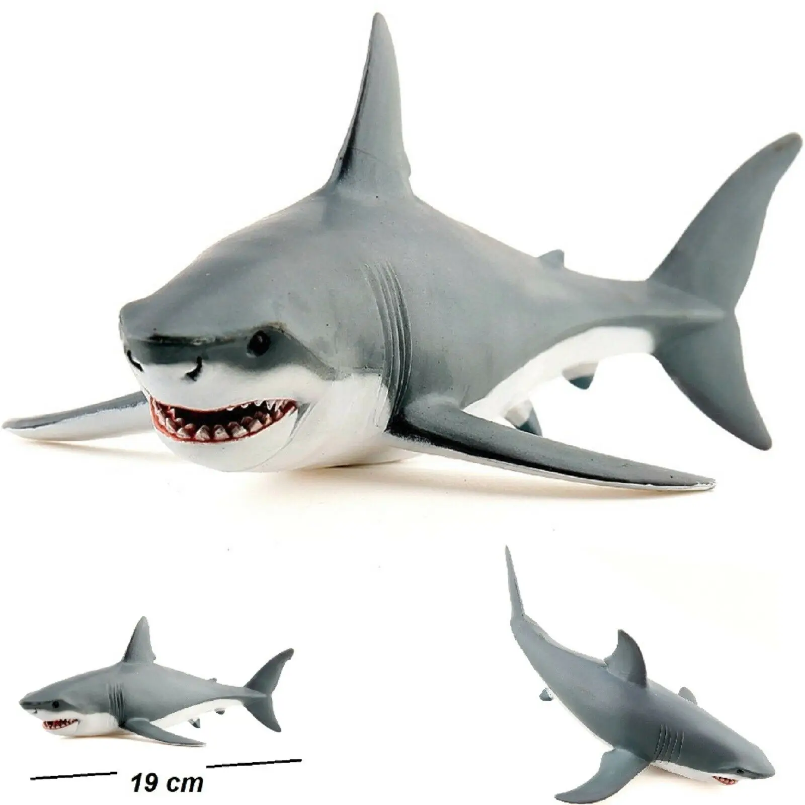 Boy Great White Shark Bath Toy Bathtime Painted Figurine Durable Shark Kids Toy 