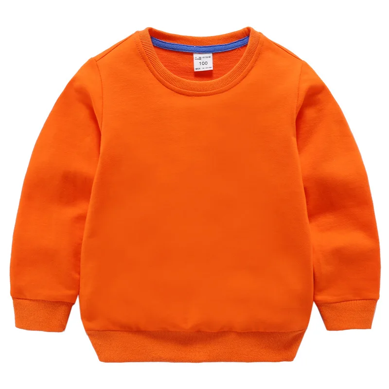 Свитшоты для малышей; футболки для мальчиков; детская одежда; Весна-Осень г.; пуловер с рисунком; топы; Модная одежда для малышей с круглым вырезом для девочек - Цвет: Orange
