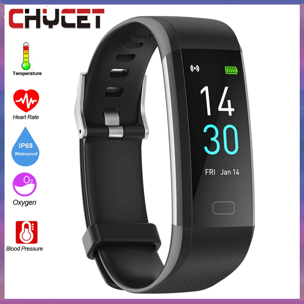 Smart Bracelet Watch IP68 Monitor-Fitness-Tracker Body-Thermometer Bluetooth Sport Men