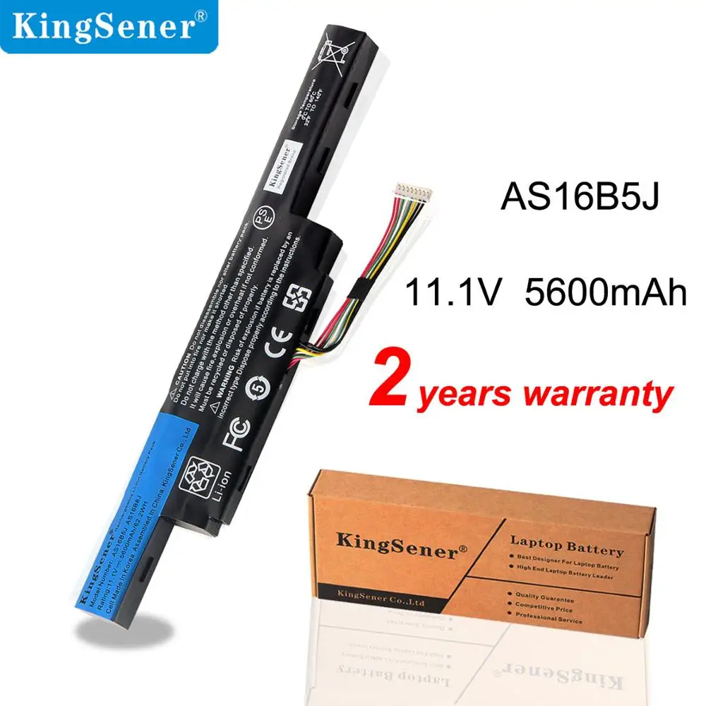 Новый аккумулятор KingSener AS16B5J AS16B8J для ноутбука Acer Aspire E5 575G 53VG 3ICR19/66 2 бесплатная