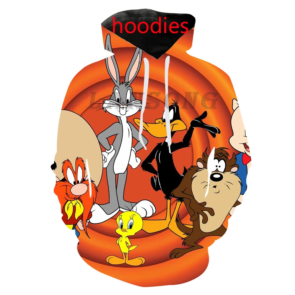 Толстовки с 3d принтом looney-ttes& Аниме, толстовки на молнии, модные мужские/женские забавные толстовки harajuku, уличная одежда в стиле хип-хоп