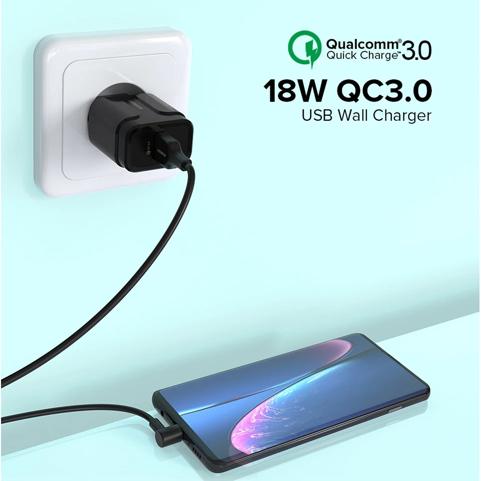 Универсальная Быстрая зарядка Venroii 18 Вт USB 3 0 для iPhone X 8 ЕС США штекер мобильный