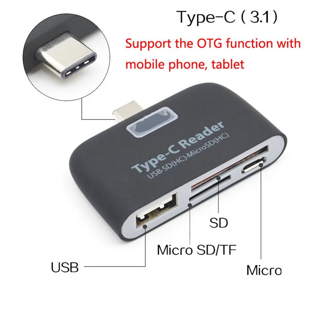 Многофункциональный адаптер для карт памяти USB 3,1 type C USB-C TF SD OTG кард-ридер для Mac-book Phone Tablet Card Reader