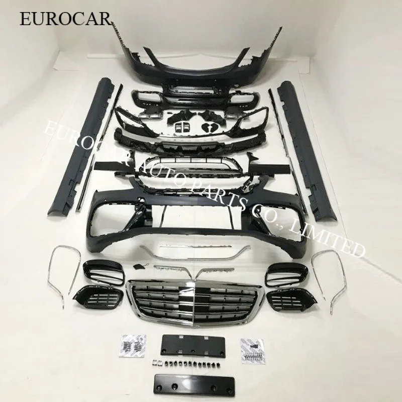 only kit w222 Year S63 Look full body kit with front and Rear LED lights - Цвет: only kit