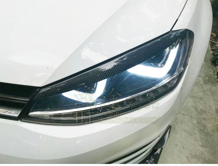 Подходит для Volkswagen 14-16 Golf GTI R-Line реснички для фар из углеволоконного пластика
