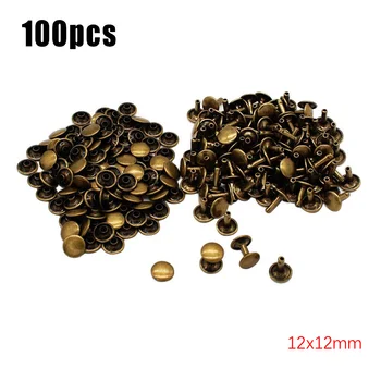 

100pcs Rivets Tubular Bronze For Leather Hat Bags 12*12/8*8mm Necklaces