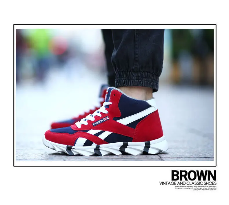 Hot Large Size Hot Fashion Winter Men Shoes Thickening Sneakers Solid Shoes Inside Antiskid Bottom Keep Waterproof Warm Shoes