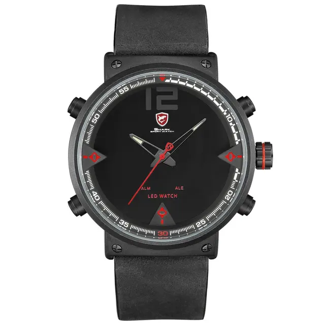 Inner Shadow Crazy Horse Belt Led Double Display Movement Quartz Watch Simple Watch Casual Wrist Watch For Men And Women 5