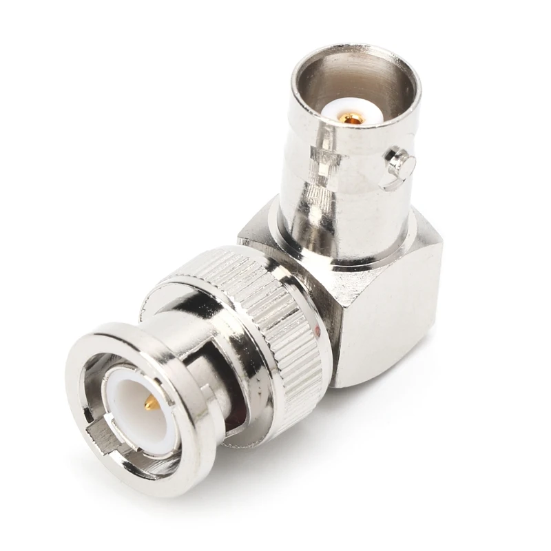 Adaptador de Cable Coaxial RF en forma de L, conector BNC macho de ángulo recto a hembra