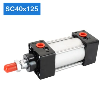 

SC40X125 40mm Bore 125mm Small Piston Pneumo Double Acting Pneumatic Stroke Pressurized Rod SC Cylinder
