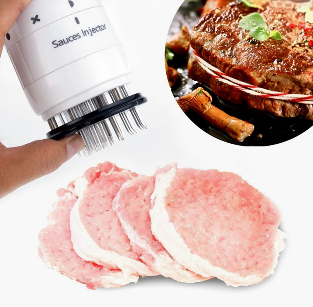 Размягчитель мяса из нержавеющей стали, игла для стейка, размягчитель мяса, соус, ароматизатор для мяса, молоток для мяса, паундеры, кухонный инструмент, кухонные гаджеты