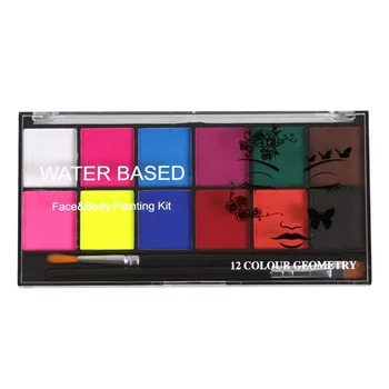 

12-color Face Painting Kit Body Makeup Non Toxic Water Paint Oil With Brush For Christmas Halloween Fancy Carnival Party