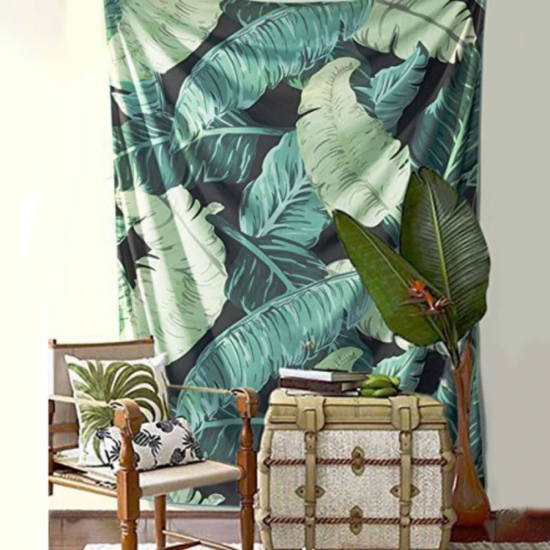 

Tropical Plants Printed Tapestry Home Decor Beach Cover Leaves Wall Hanging Tapestry Carpet Yoga Picnic Mat Beach Towel Blanket