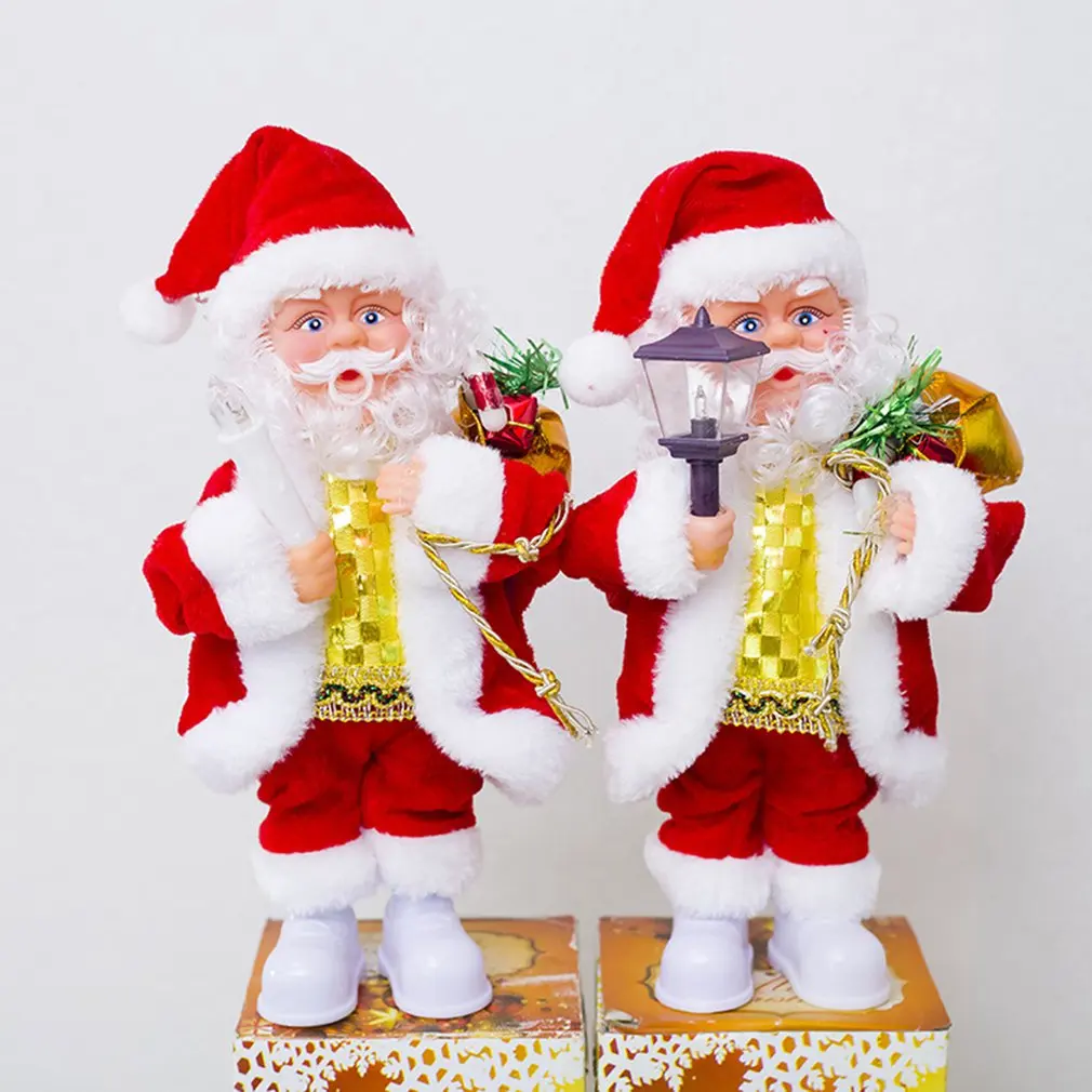 Creative Electric Santa Claus Doll Toy Christmas Singing Dancing Lighting Musical Doll Toy For Children Xmas Gift