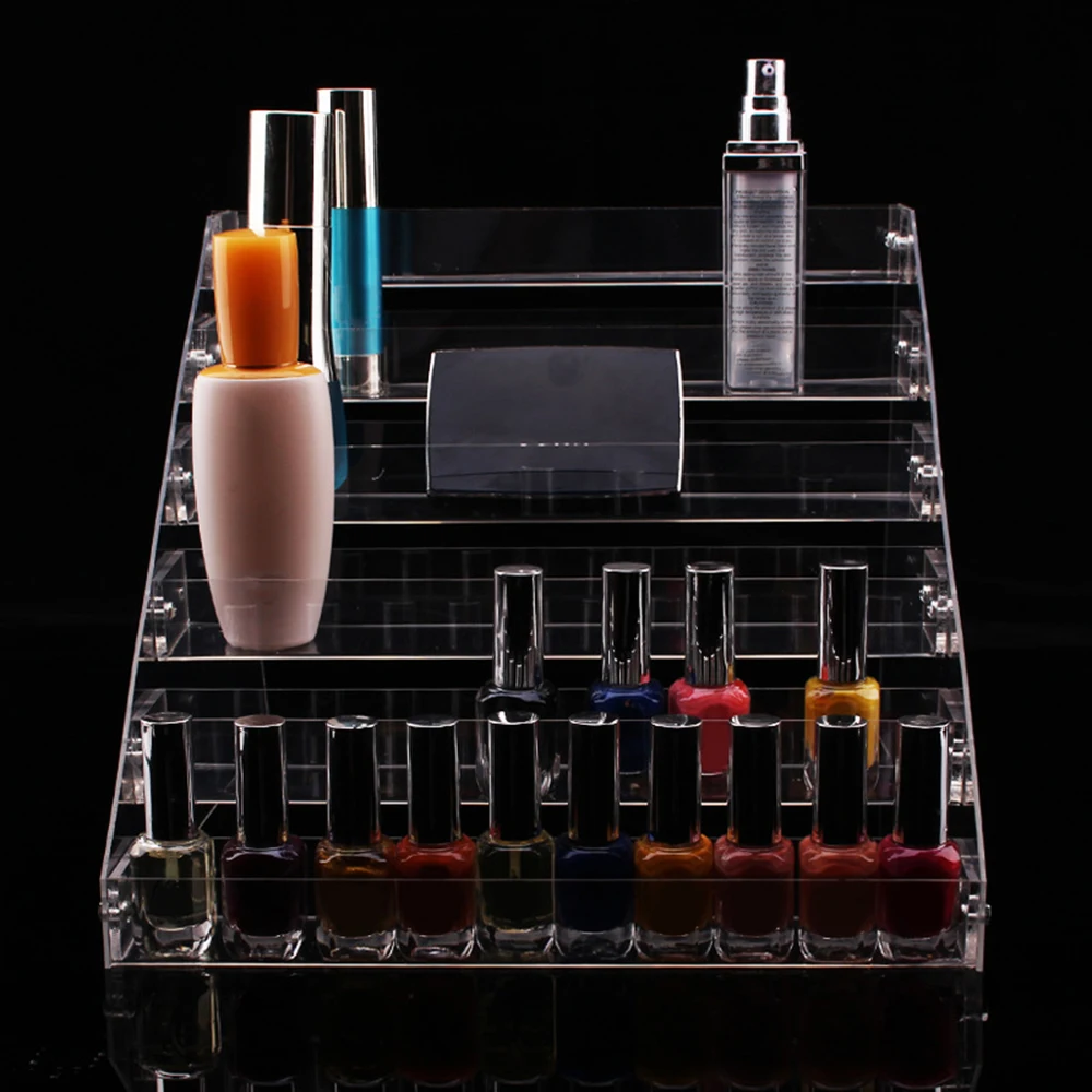Promo Chance of  Acrylic Multi-layered Removable Rack Nail Polish Cosmetic Varnish Display Nail Polish Display Organ