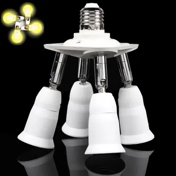 

Universal 4 In 1 Adjustable E27 Base Light Lamp Bulb Adapter Holder Socket Splitter Suitable with 90 - 240V for E27 Bulb
