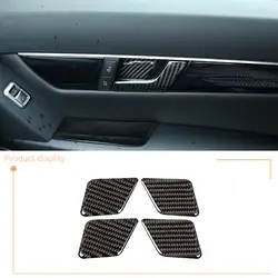 4 шт. мягкое углеродное волокно для Mercedes Benz C Class W204 C180 C200 C260 2007-2013 Автомобильная внутренняя дверная чаша крышка наклейки аксессуары