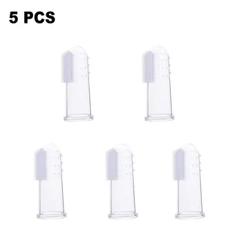 

Finger Cover 5pcs Thumb Cover Children Massage Tongue Coating Cleaning Brush Security Soft Silicone Toothbrush