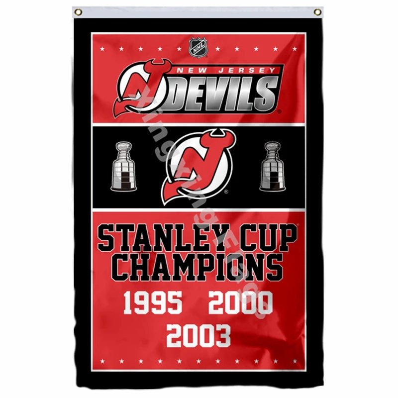 Флаг чемпионов из Нью-Джерси Devils, Кубок Стэнли, 3ft X 5ft, полиэстеровый баннер, летающий Размер № 4, 90X150 см, пользовательский флаг - Цвет: H1
