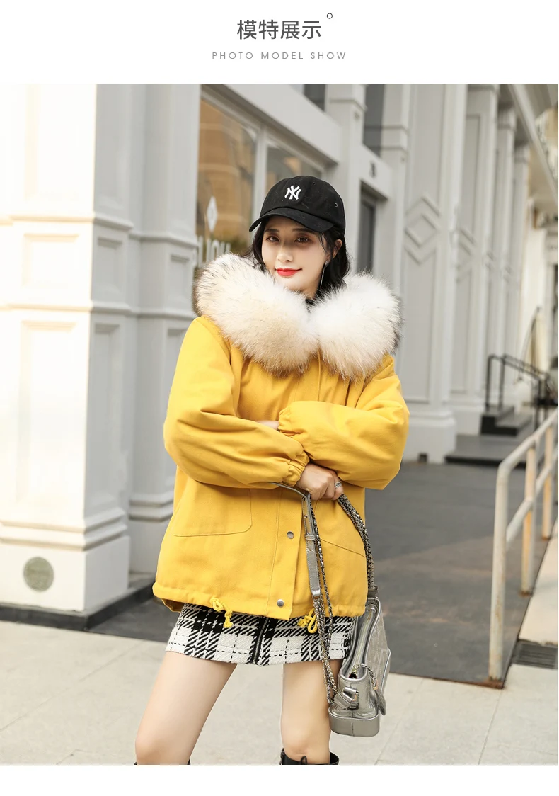Solid Color Korean-style Trend Mid-length Lambs Wool Cotton-padded Clothes/Cotton Coat Winter Versatile xiu xian single Ove