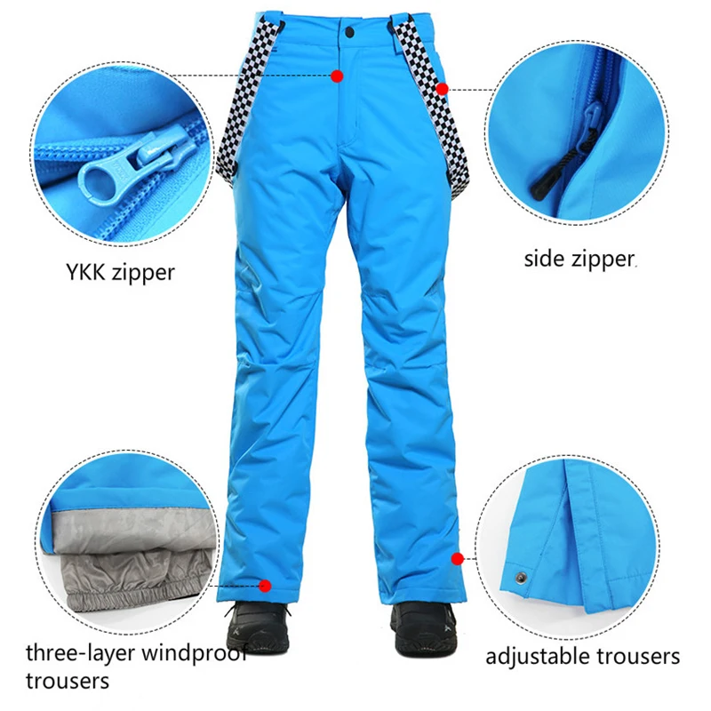 SMN Сноубордические штаны Зимние теплые мужские уличные брюки для взрослых ветрозащитные водостойкие Дышащие анти-холодный лыжный спортивный костюм