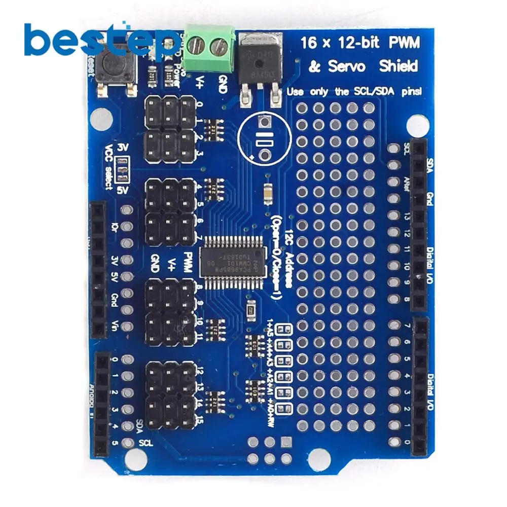 Servo shield 16 канальный 12 битный PWM/Servo Driver I2C интерфейс PCA9685 для arduino или Raspberry module|pwm