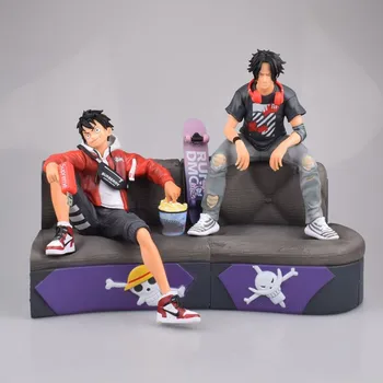 

Anime ONE PIECE Fashion Style Supreme Luffy Ace Figure Model Toy