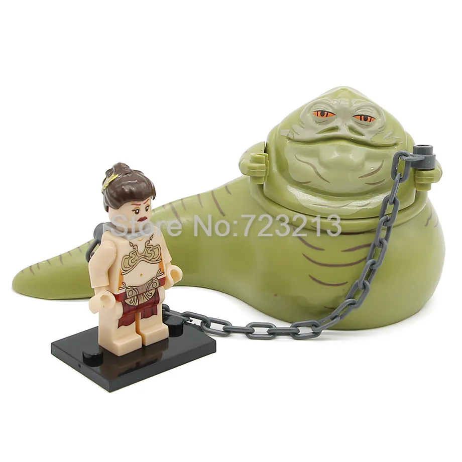 

Star Wars Figure Single Sale Jabba The Hutt Princess Leia With Chain Building Blocks Set Model starwars Toys Legoing