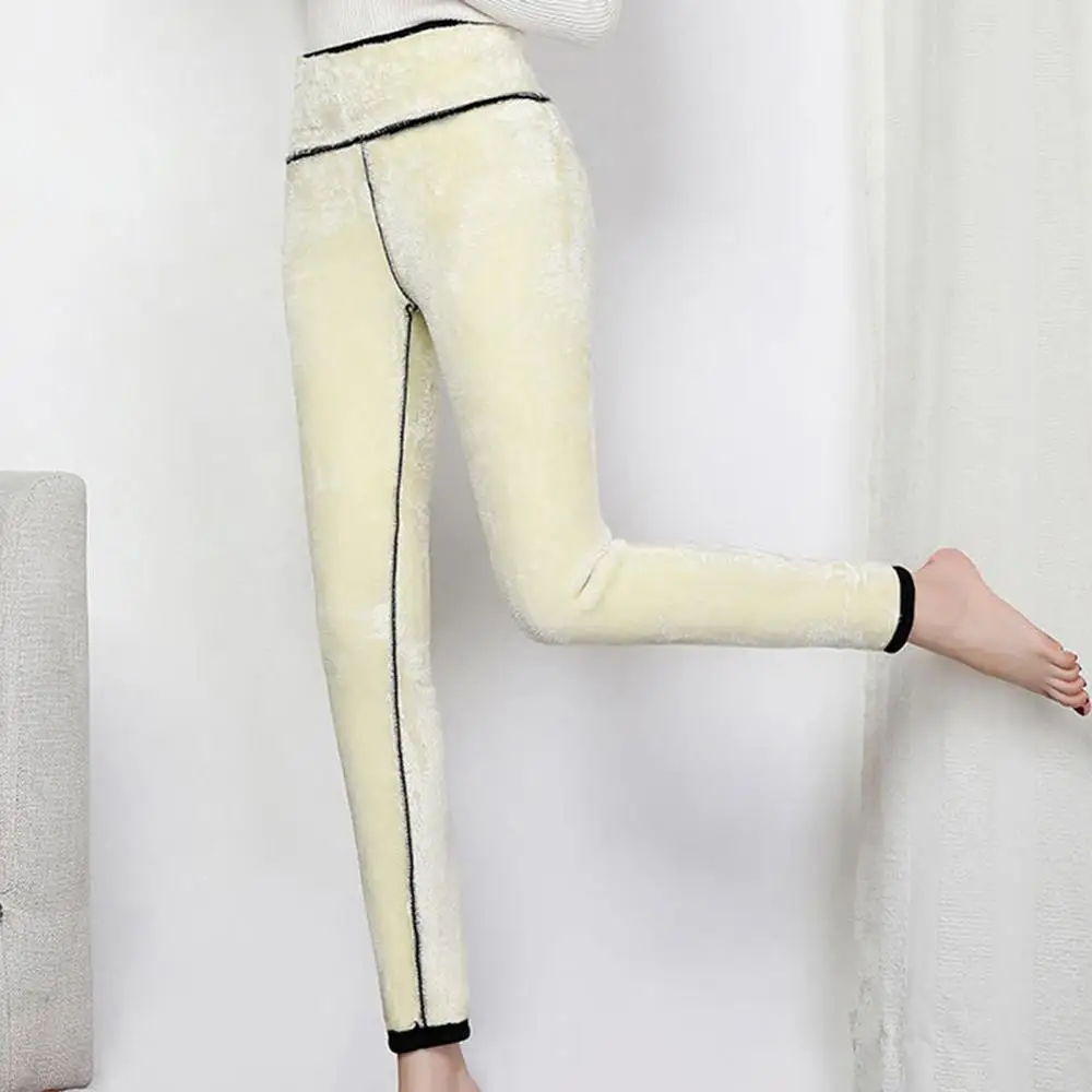 New Warm Pants Winter Skinny Thick Velvet Wool Fleece Girls Leggings Women Trousers Lambskin Cashmere Black/Gray Leggings