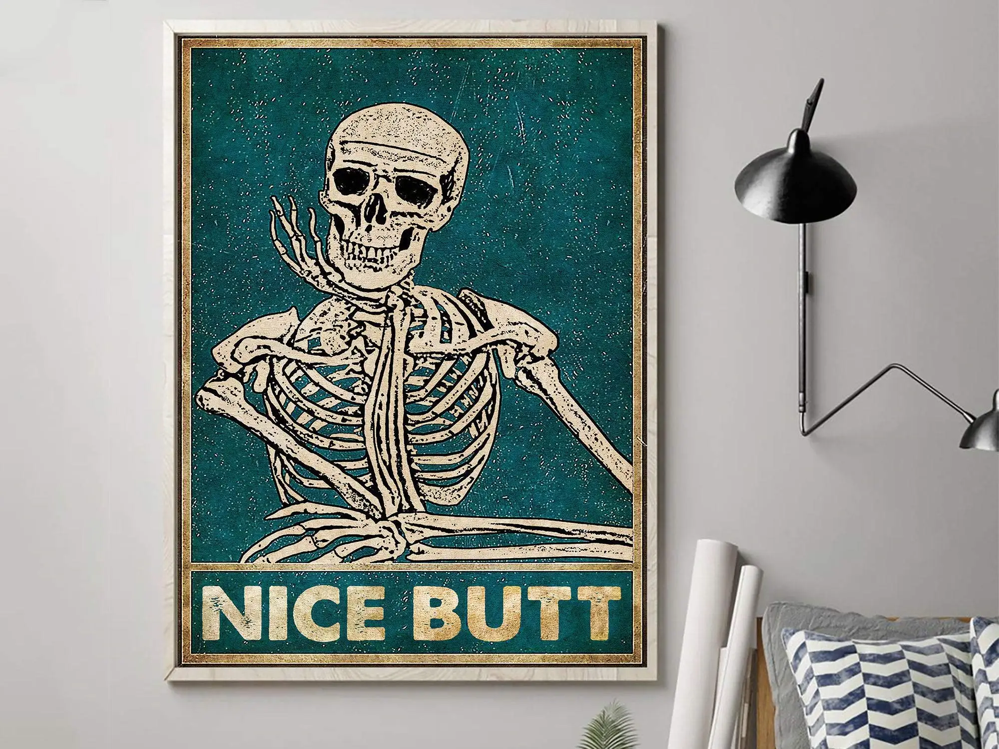 

Nice Butt Skeleton Poster, Halloween Poster,Skull Wall Decoration, Skull Sign for Home, Retro Skull Art, Print Wall Art, Vintage