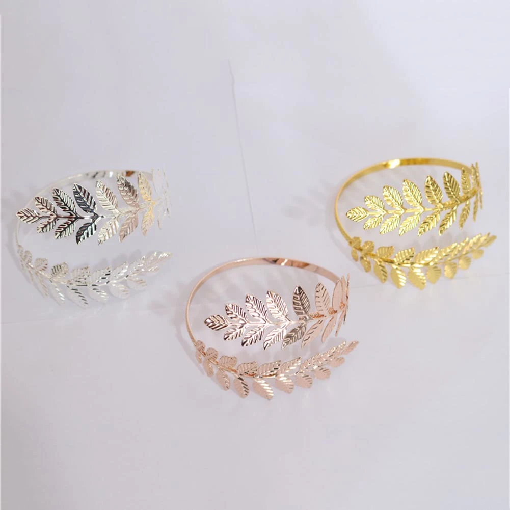 Vintage Metal Greek Roman Laurel Leaf Bracelet Armband Upper Arm Cuff Armlet Festival Bridal Belly Dance Jewelry bangle bracelet laurel leaf bracelet