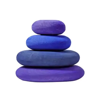 

Children Wooden Colored Stone Building Block Educational Block Style Wooden Creative Nordic Toy Rainbow Toy Game Stacking X0S7