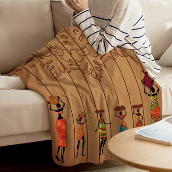 

African Women Throw Blanket Warm Microfiber Blanket Cartoon Blankets For Beds Home Decor
