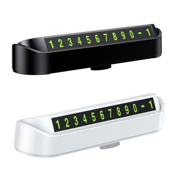 

Universal Car Luminous Temporary Parking Card Hidden Auto Mobile Temporary Stop Sign Interior Night Phone Number Card Universal