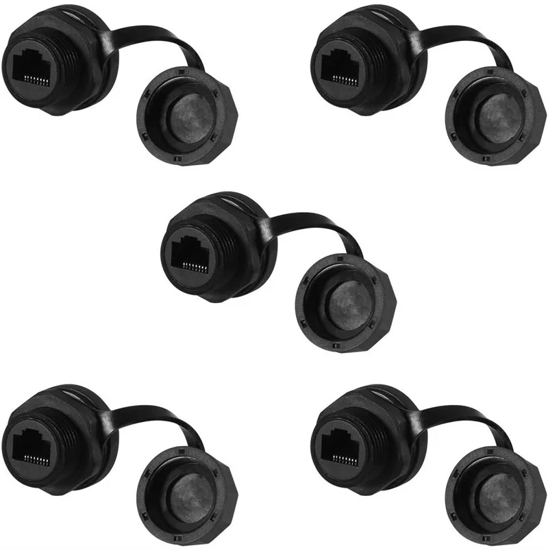 CTRICALVER Connettore Impermeabile RJ45 2 Pezzi,Connettore RJ45 per esterni con cappuccio impermeabile/antipolvere, per cavo Ethernet CAT.6E/CAT.6/CAT.5E /CAT.5, LAN Ethernet IP68
