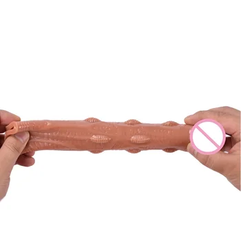 18Cm Realistic Penis Extender Sleeve Reusable Condom Massager Penis Enlargement Condom Delay Ejaculation Intimate Goods 5