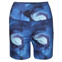 Спортивные шорты для йоги с принтом звездного неба, короткие женские повседневные леггинсы для тренировок в тренажерном зале, Женские Дышащие штаны для фитнеса# LR3