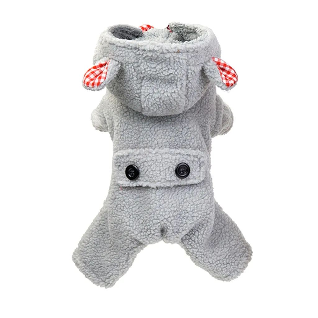 Новинка; милое пальто с капюшоном с медведем для домашних животных; сезон осень-зима; теплая одежда для кошек и собак