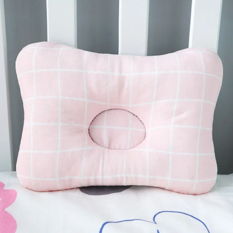 Pink check Shujin детская подушка для защиты головы, подушка для новорожденных, коврик для сна с животным принтом, хлопковая детская подушка, позиционер для сна - Цвет: Pink check