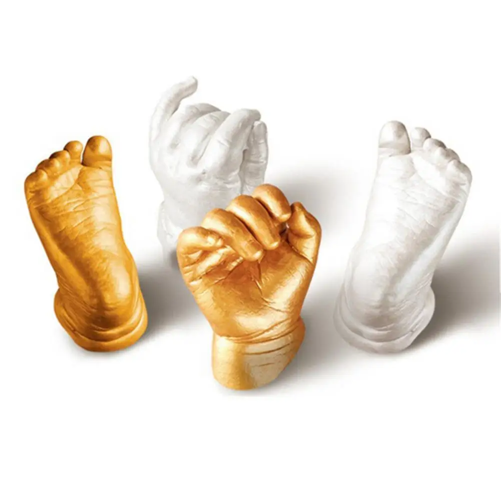  3D Baby Hand Foot Print Plaster Casting Kit Handprint Footprint Keepsake Gift Baby Growth Memorial