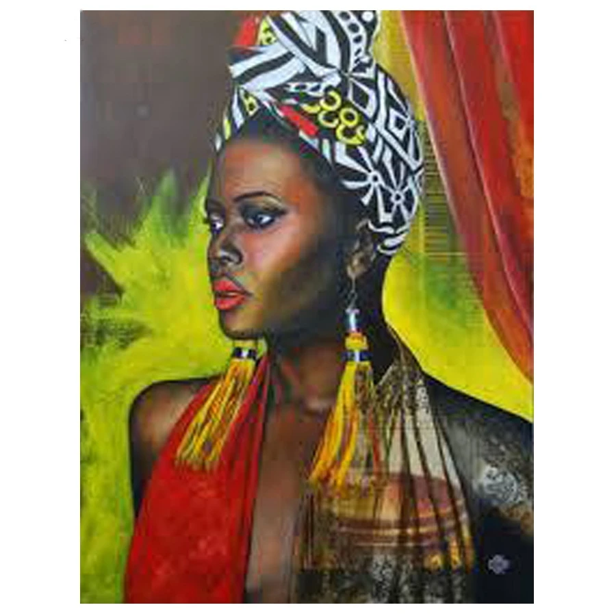 5D DIY Diamond Painting African woman Diamond Embroidery Cross Stitch Square Round Rhinestones Pictures Diamond Mosaic Crafts_副本